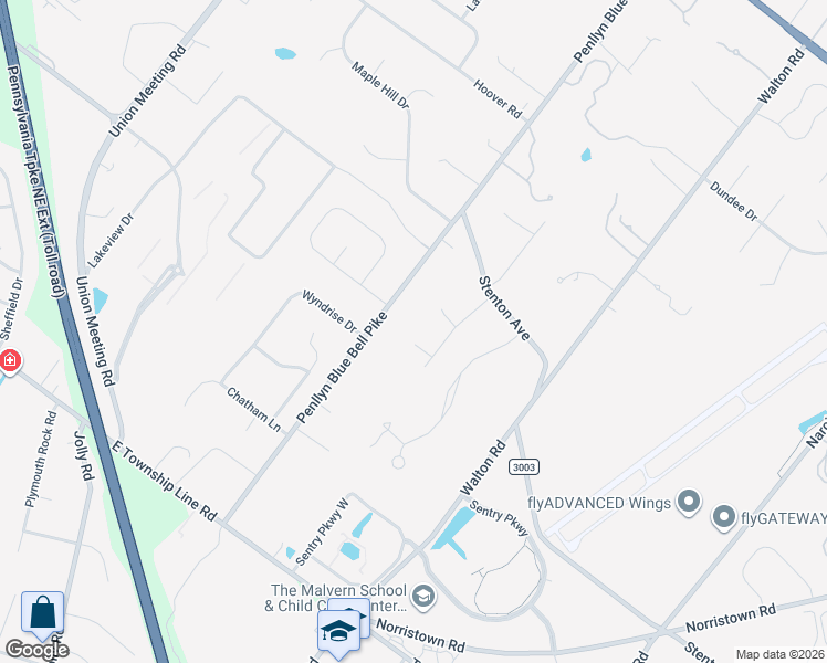 map of restaurants, bars, coffee shops, grocery stores, and more near 1475 Granary Road in Blue Bell