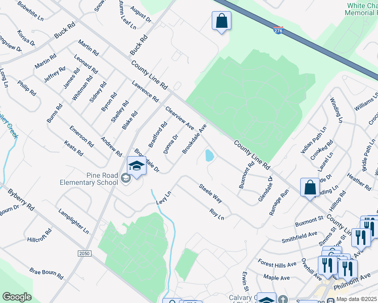 map of restaurants, bars, coffee shops, grocery stores, and more near 3919 Brookdale Avenue in Montgomery County
