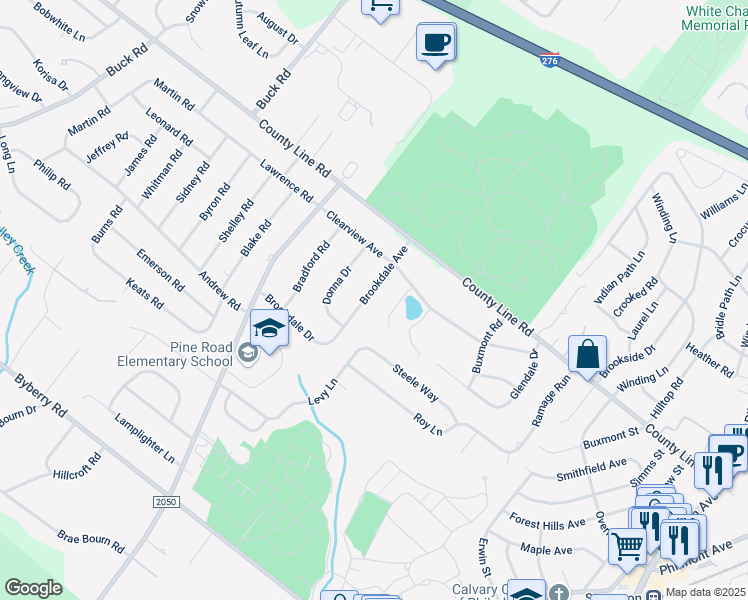 map of restaurants, bars, coffee shops, grocery stores, and more near 3919 Brookdale Avenue in Montgomery County