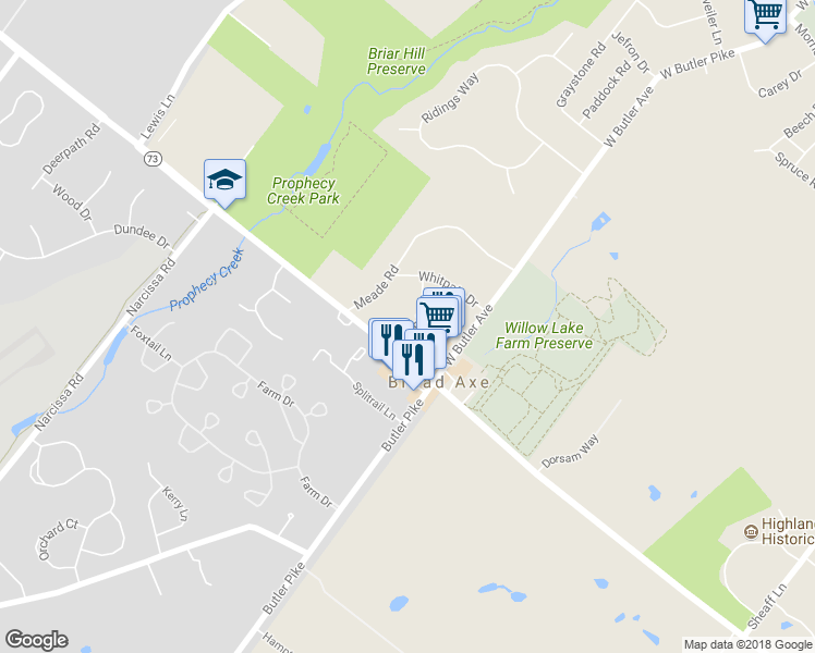 map of restaurants, bars, coffee shops, grocery stores, and more near 849 Ivy Road in Ambler