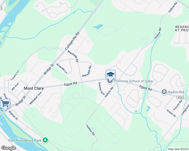 map of restaurants, bars, coffee shops, grocery stores, and more near 526 Egypt Road in Phoenixville