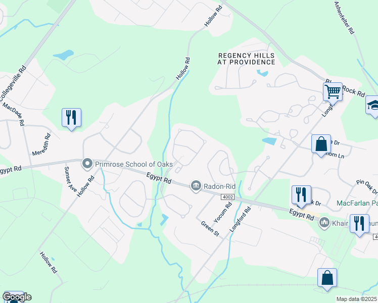 map of restaurants, bars, coffee shops, grocery stores, and more near 34 Thayer Way in Phoenixville