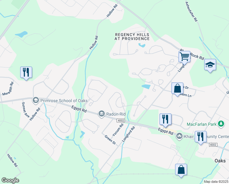 map of restaurants, bars, coffee shops, grocery stores, and more near 204 Hudson Drive in Phoenixville