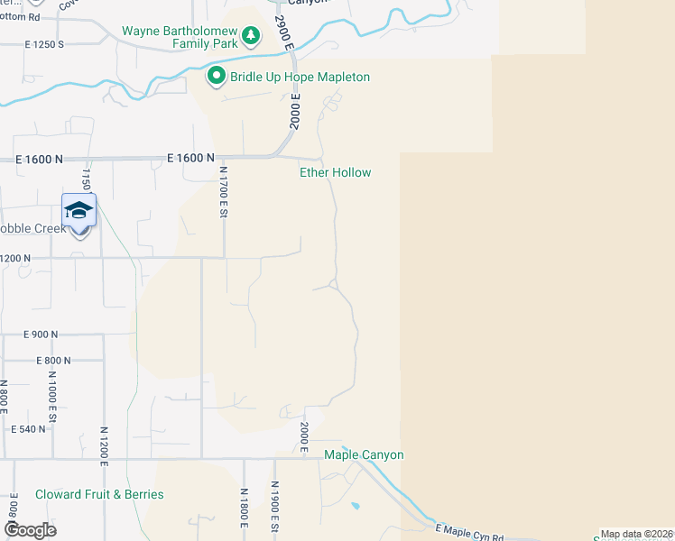 map of restaurants, bars, coffee shops, grocery stores, and more near 1964 North 2000 East in Mapleton