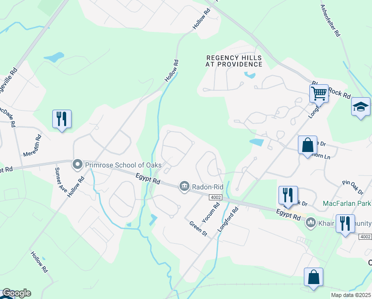 map of restaurants, bars, coffee shops, grocery stores, and more near 41 Thayer Way in Phoenixville
