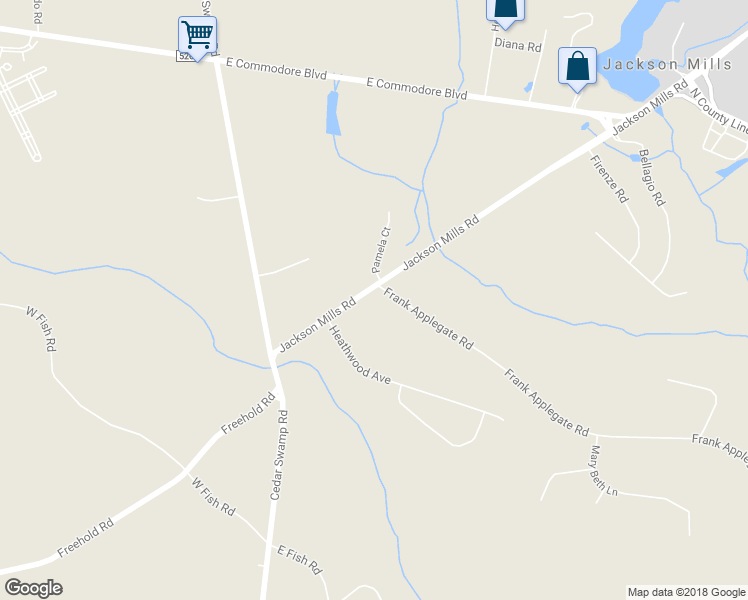 map of restaurants, bars, coffee shops, grocery stores, and more near 53 Jackson Mills Road in Jackson