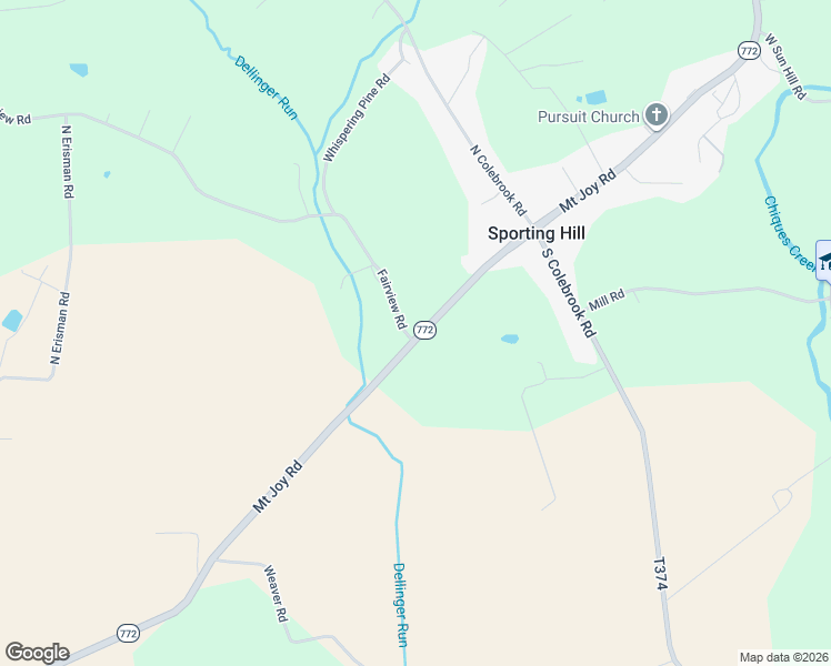 map of restaurants, bars, coffee shops, grocery stores, and more near 1390 Mount Joy Road in Manheim