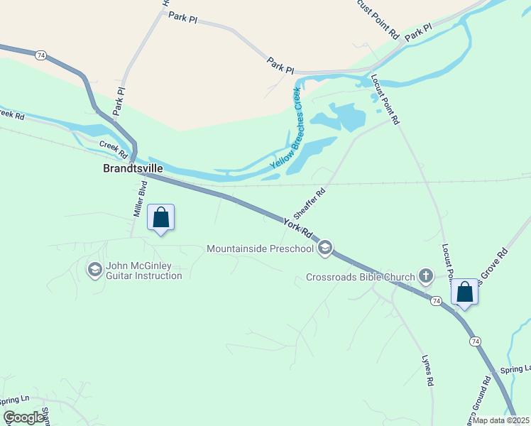 map of restaurants, bars, coffee shops, grocery stores, and more near 1110 York Road in Mechanicsburg