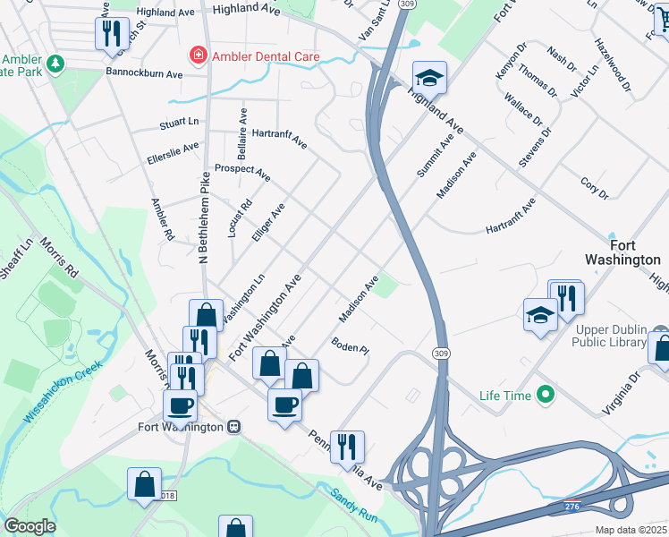 map of restaurants, bars, coffee shops, grocery stores, and more near 313 Fort Washington Avenue in Fort Washington