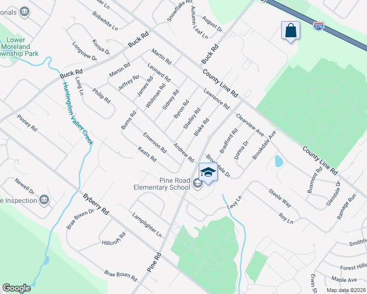 map of restaurants, bars, coffee shops, grocery stores, and more near 3849 Blake Road in Montgomery County
