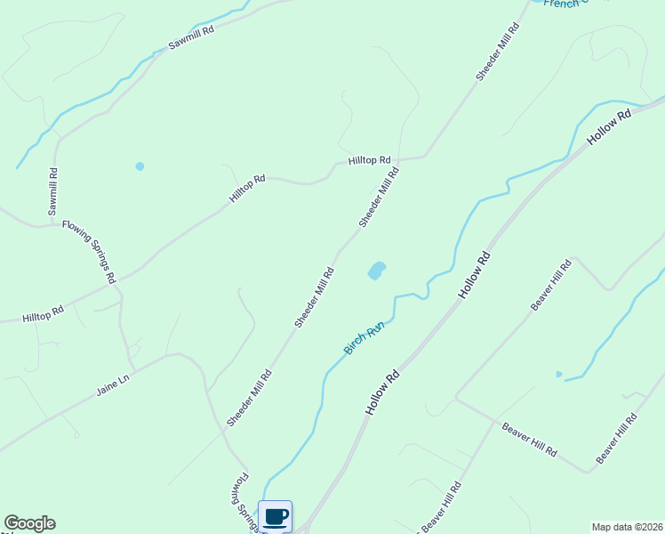 map of restaurants, bars, coffee shops, grocery stores, and more near 1633 Sheeder Mill Road in Spring City