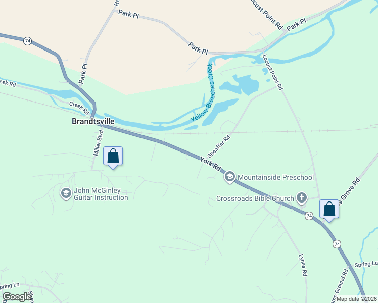 map of restaurants, bars, coffee shops, grocery stores, and more near 1116 York Road in Mechanicsburg
