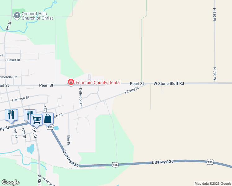 map of restaurants, bars, coffee shops, grocery stores, and more near 1621 Liberty Street in Covington