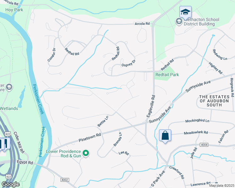 map of restaurants, bars, coffee shops, grocery stores, and more near 1404 Merlin Circle in Eagleville