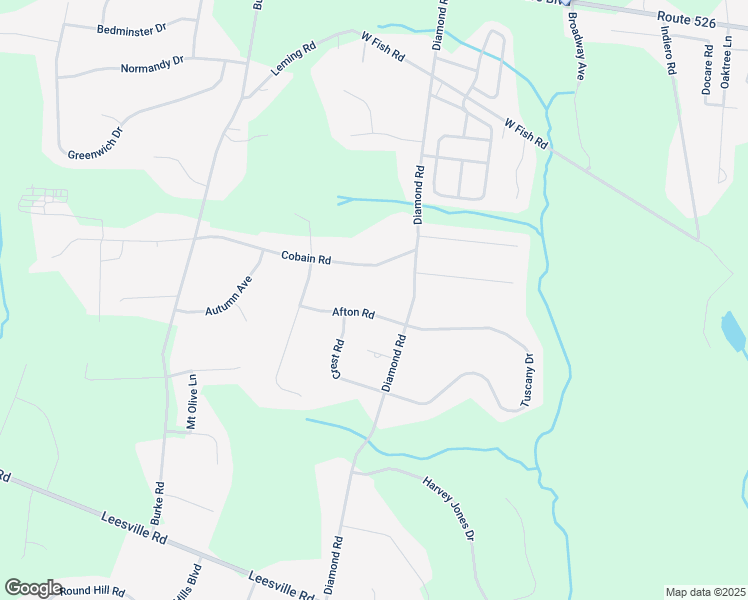 map of restaurants, bars, coffee shops, grocery stores, and more near 12 Afton Road in Jackson Township