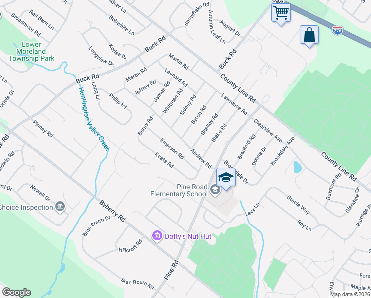 map of restaurants, bars, coffee shops, grocery stores, and more near 3835 Shelley Road in Montgomery County