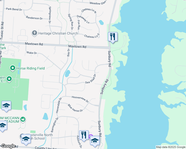 map of restaurants, bars, coffee shops, grocery stores, and more near 1218 Sea Shell Drive in Westerville