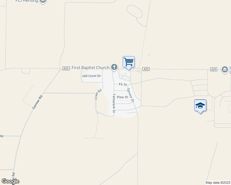 map of restaurants, bars, coffee shops, grocery stores, and more near 101 Aspen Street in Herlong