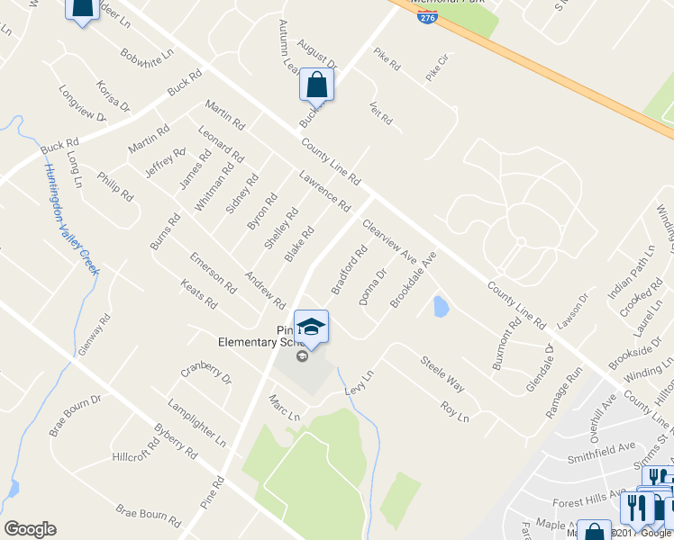 map of restaurants, bars, coffee shops, grocery stores, and more near 3898 Bradford Road in Montgomery County