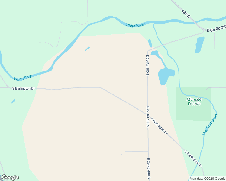 map of restaurants, bars, coffee shops, grocery stores, and more near 5812 South Burlington Drive in Muncie