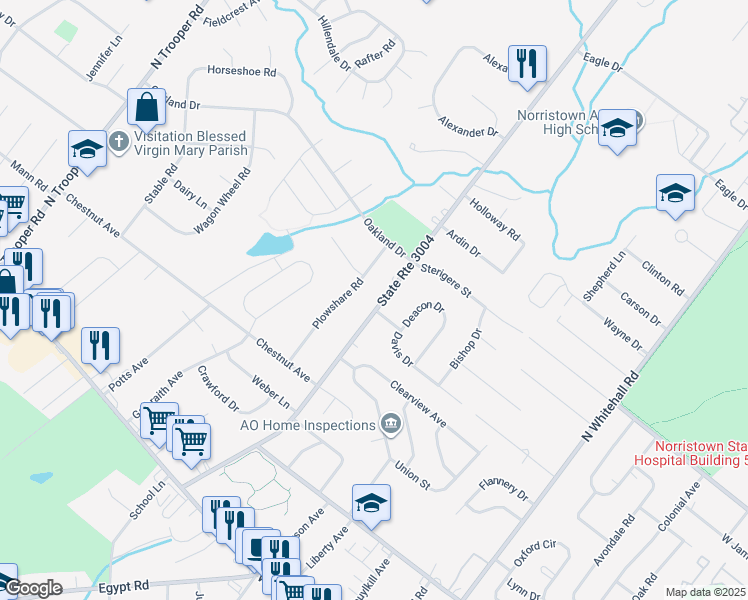 map of restaurants, bars, coffee shops, grocery stores, and more near 145 Burnside Avenue in Eagleville