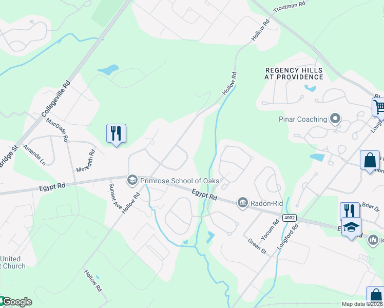map of restaurants, bars, coffee shops, grocery stores, and more near 11 Jasper Lane in Phoenixville