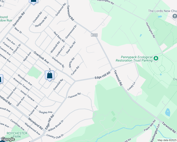 map of restaurants, bars, coffee shops, grocery stores, and more near 1900 Richard Road in Willow Grove