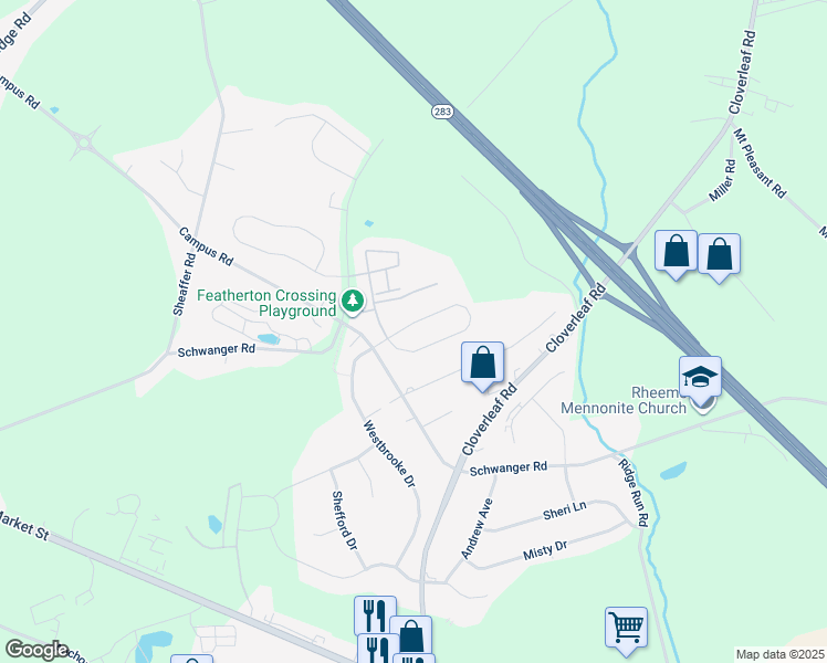 map of restaurants, bars, coffee shops, grocery stores, and more near 806 Westbrooke Drive in Elizabethtown