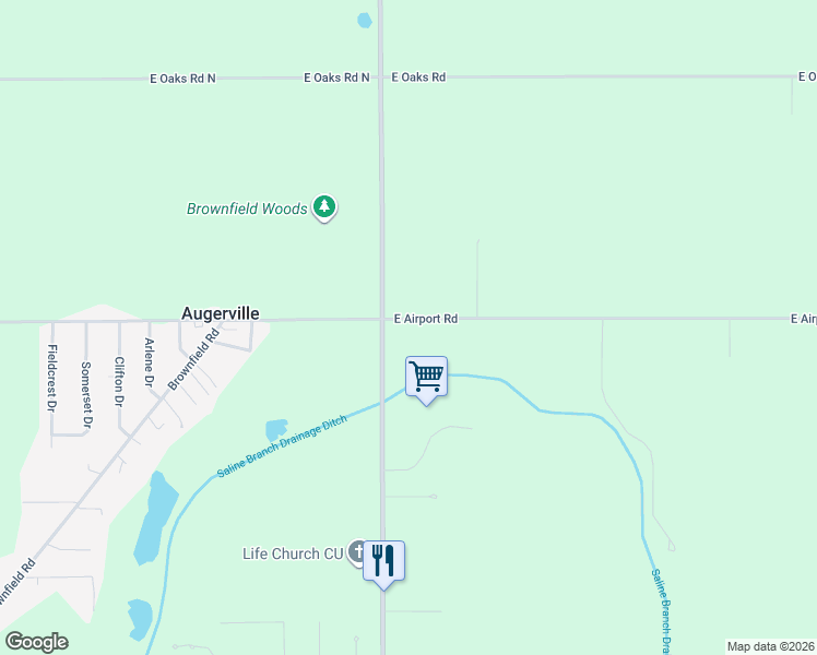 map of restaurants, bars, coffee shops, grocery stores, and more near 3205 East Airport Road in Urbana