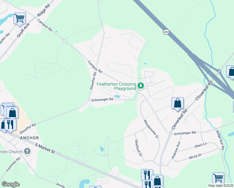 map of restaurants, bars, coffee shops, grocery stores, and more near 812 Schwanger Road in Elizabethtown