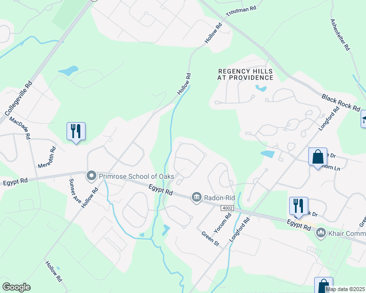 map of restaurants, bars, coffee shops, grocery stores, and more near 132 Sloan Road in Phoenixville