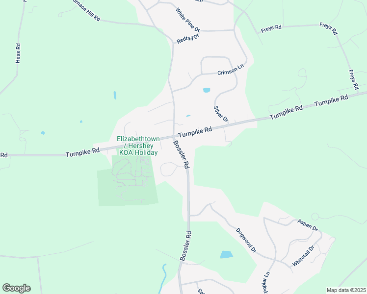map of restaurants, bars, coffee shops, grocery stores, and more near 5039 Bossler Road in Elizabethtown