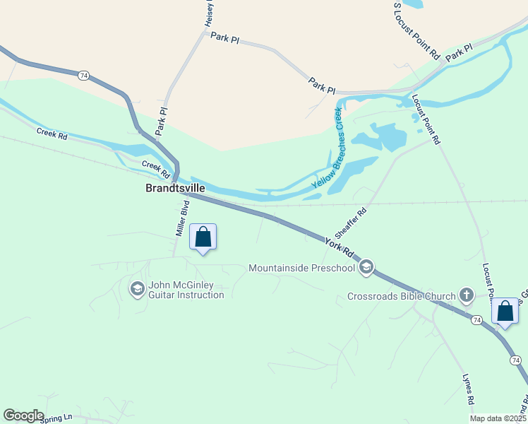 map of restaurants, bars, coffee shops, grocery stores, and more near 1110 York Road in Mechanicsburg