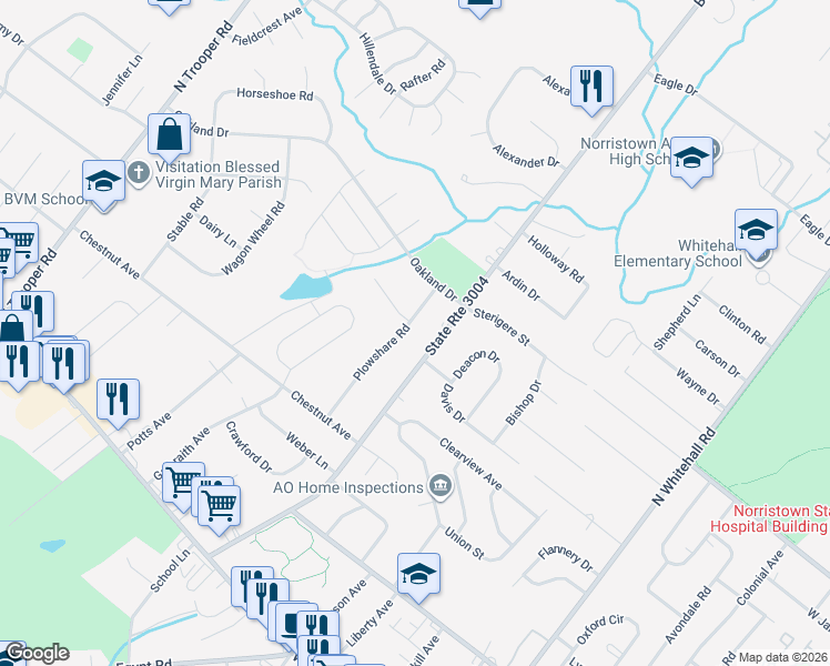 map of restaurants, bars, coffee shops, grocery stores, and more near 145 Burnside Avenue in Eagleville