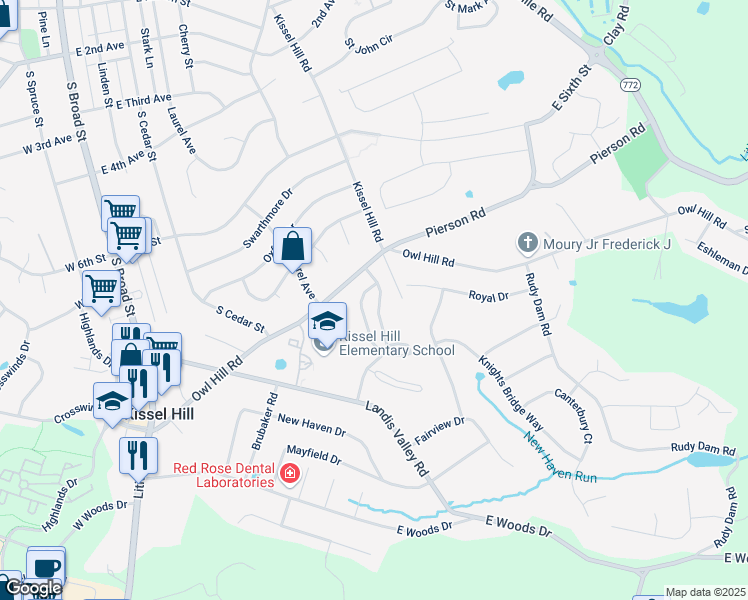map of restaurants, bars, coffee shops, grocery stores, and more near 20 Pennwick Drive in Lititz
