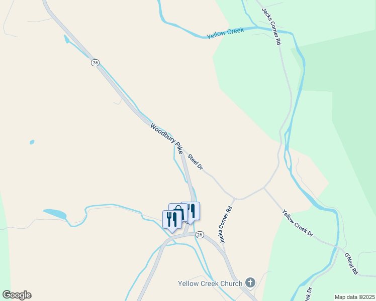 map of restaurants, bars, coffee shops, grocery stores, and more near 236 Woodbury Pike in Hopewell