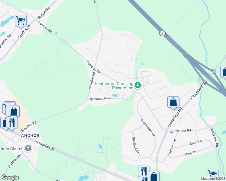 map of restaurants, bars, coffee shops, grocery stores, and more near 812 Schwanger Road in Elizabethtown