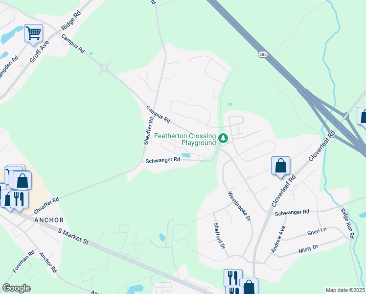 map of restaurants, bars, coffee shops, grocery stores, and more near 812 Schwanger Road in Elizabethtown