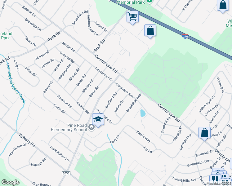 map of restaurants, bars, coffee shops, grocery stores, and more near 3940 Bradford Road in Montgomery County