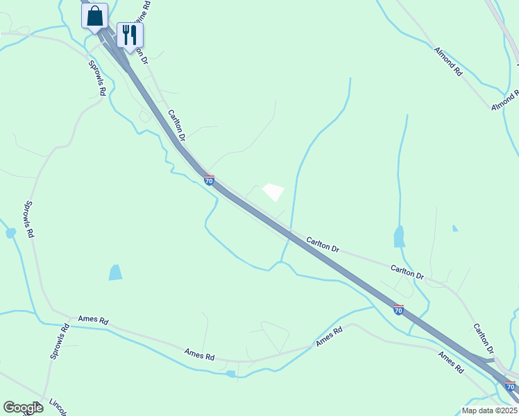 map of restaurants, bars, coffee shops, grocery stores, and more near 879 Carlton Drive in Bentleyville
