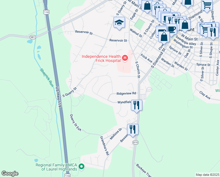 map of restaurants, bars, coffee shops, grocery stores, and more near 101 Johanna Street in Mount Pleasant