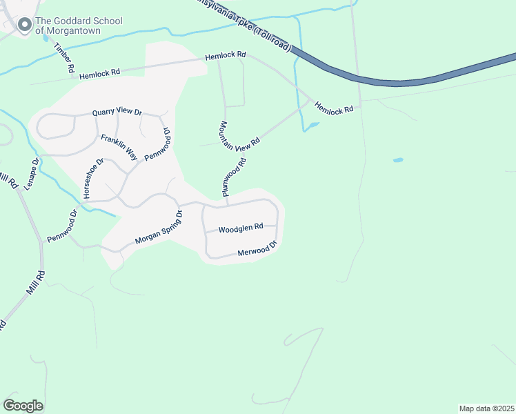map of restaurants, bars, coffee shops, grocery stores, and more near 264 Merwood Drive in Morgantown