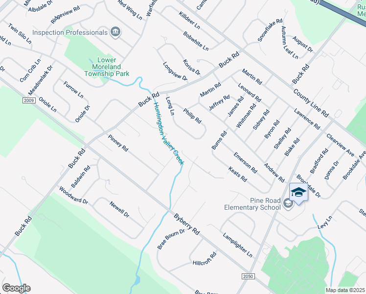 map of restaurants, bars, coffee shops, grocery stores, and more near 521 Pheasant Drive in Huntingdon Valley