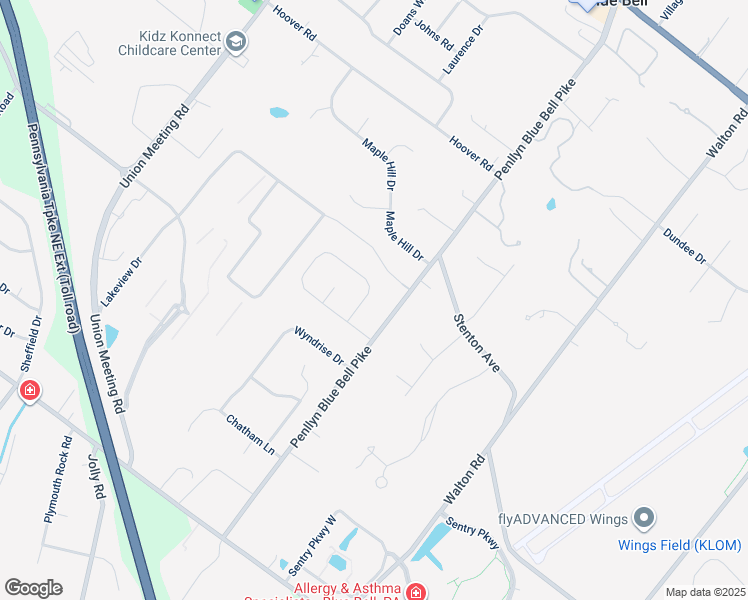 map of restaurants, bars, coffee shops, grocery stores, and more near 1462 Manor Lane in Blue Bell