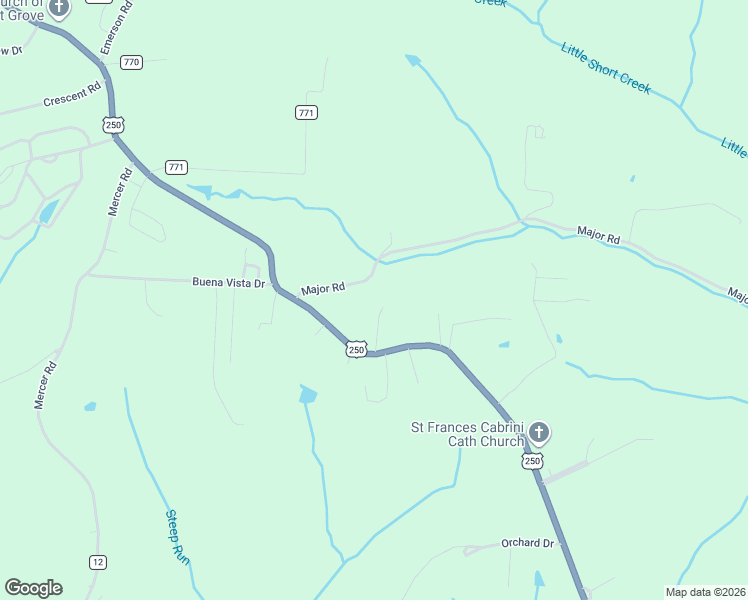 map of restaurants, bars, coffee shops, grocery stores, and more near 72955 Terra Ridge Lane in Dillonvale