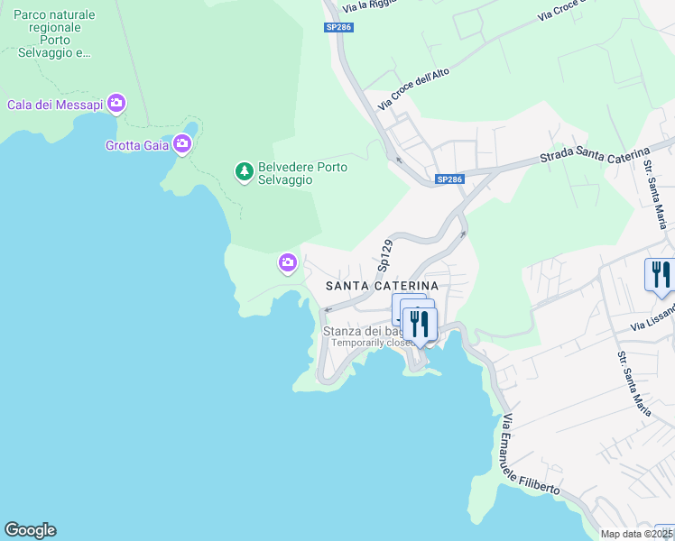 map of restaurants, bars, coffee shops, grocery stores, and more near 18 Viale Madonna dell'Alto in Nardò