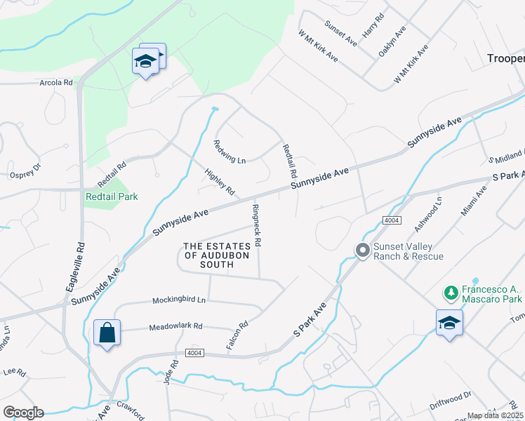 map of restaurants, bars, coffee shops, grocery stores, and more near 2893 Ringneck Road in Eagleville