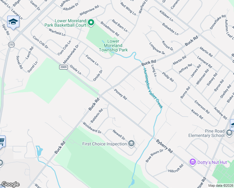 map of restaurants, bars, coffee shops, grocery stores, and more near 638 Pinney Road in Montgomery County