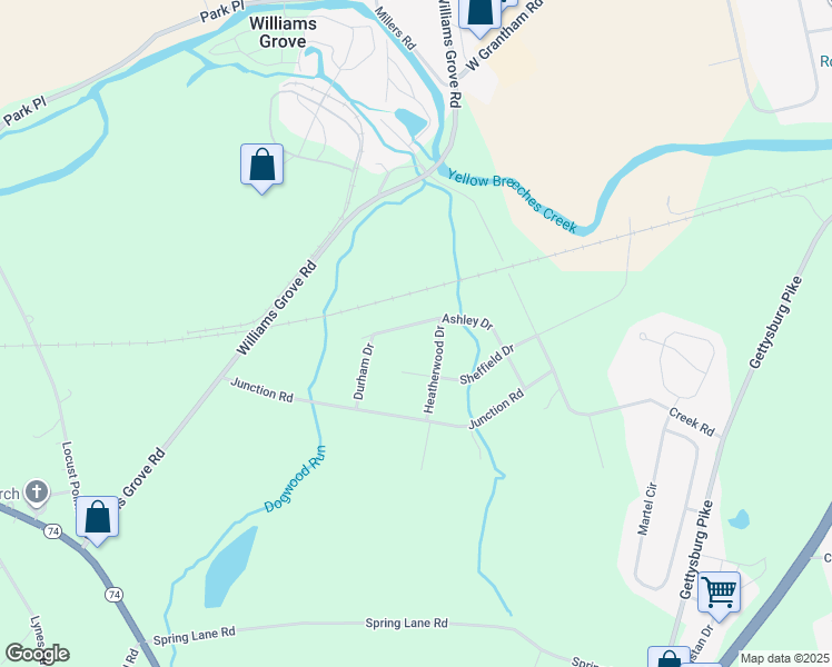 map of restaurants, bars, coffee shops, grocery stores, and more near 31 Ashley Dr in Dillsburg