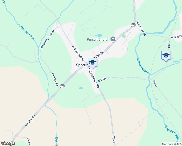 map of restaurants, bars, coffee shops, grocery stores, and more near 68 South Colebrook Road in Manheim
